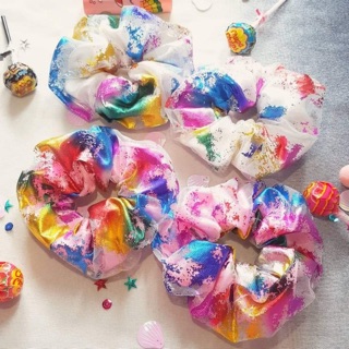 Scrunchies cột tóc loang màu