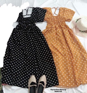 Váy chấm bi Đan dây lưng (HS)