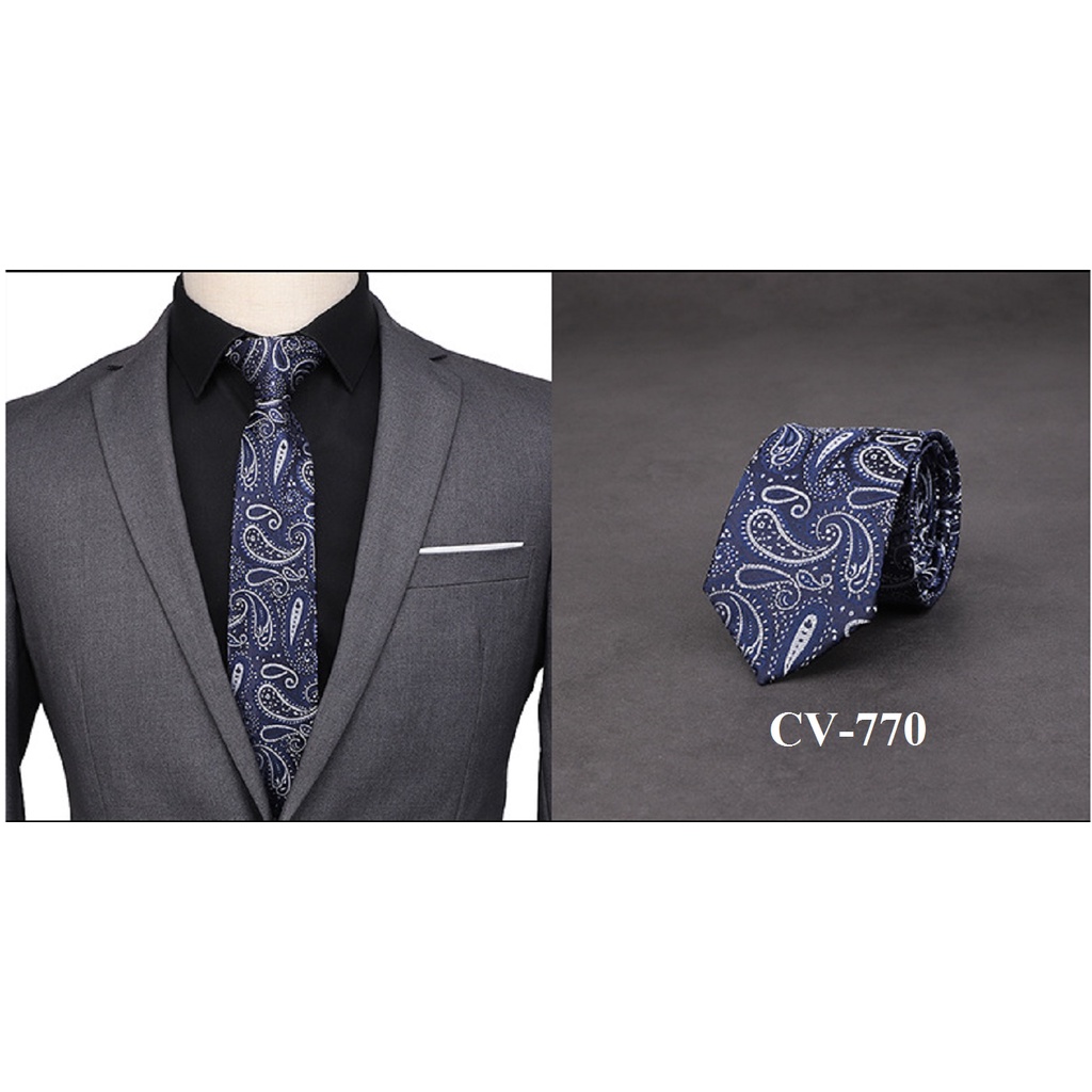 Cà vạt Nam tự thắt bản trung 7cm phong cách sang trọng, lịch sự phù hợp công sở, dự tiệc, đám cưới CV-770