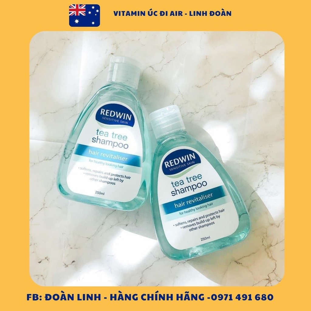 Dầu gội giảm gàu, nấm, giảm nhờn Redwin Coal Tar, Tea tree, Hàng Chuẩn úc đi air