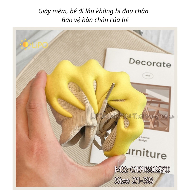 Giày thể thao trẻ em bé trai bé gái 2-10 tuổi cổ chun sành điệu hàng Quảng Châu cao cấp GB160