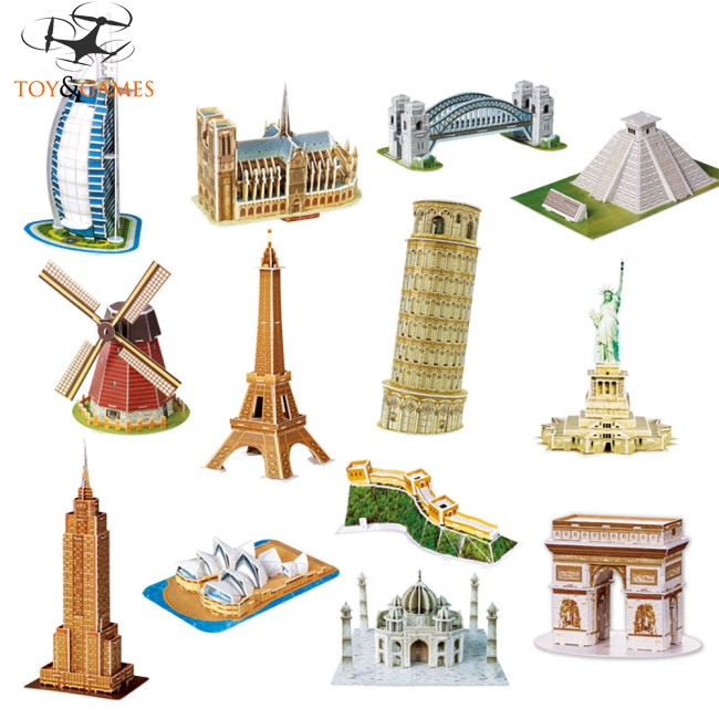 Đồ chơi lắp ráp mô hình công trình kiến trúc 3d tùy chọn kiểu dáng dành cho bé