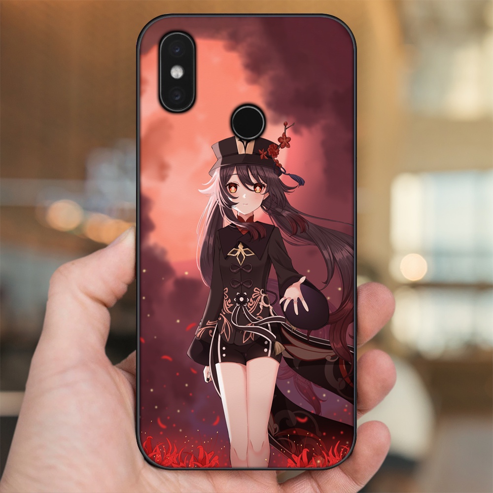 Ốp lưng Xiaomi Mi 8, Mi 8 SE viền đen in hình Hutao Genshin Impact