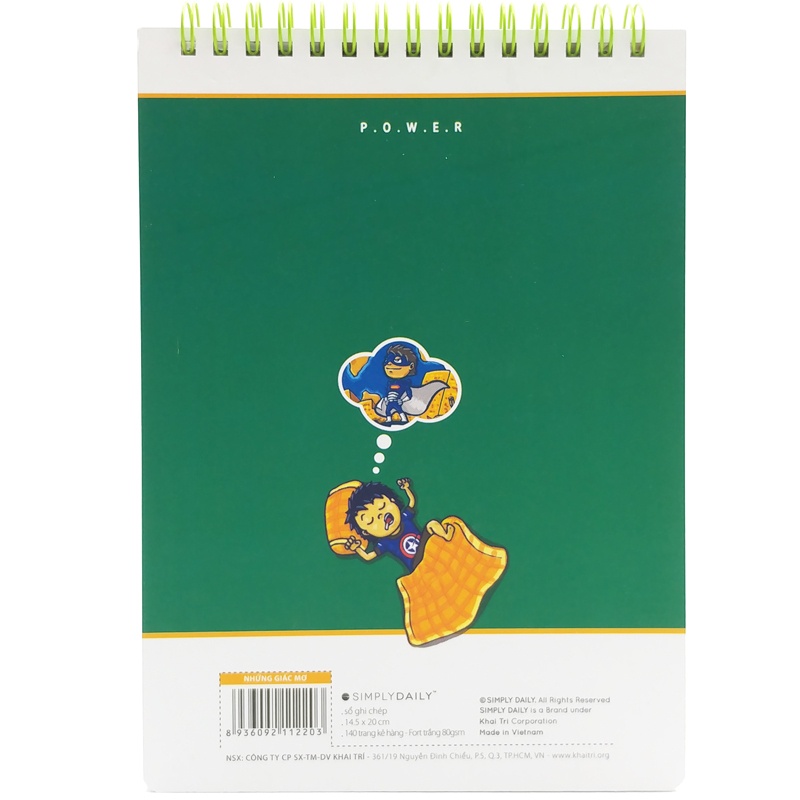 Sổ Lò Xo Kẻ Ngang Những Giấc Mơ 140 Trang 80gsm Size L Khai Trí Stationery - Power