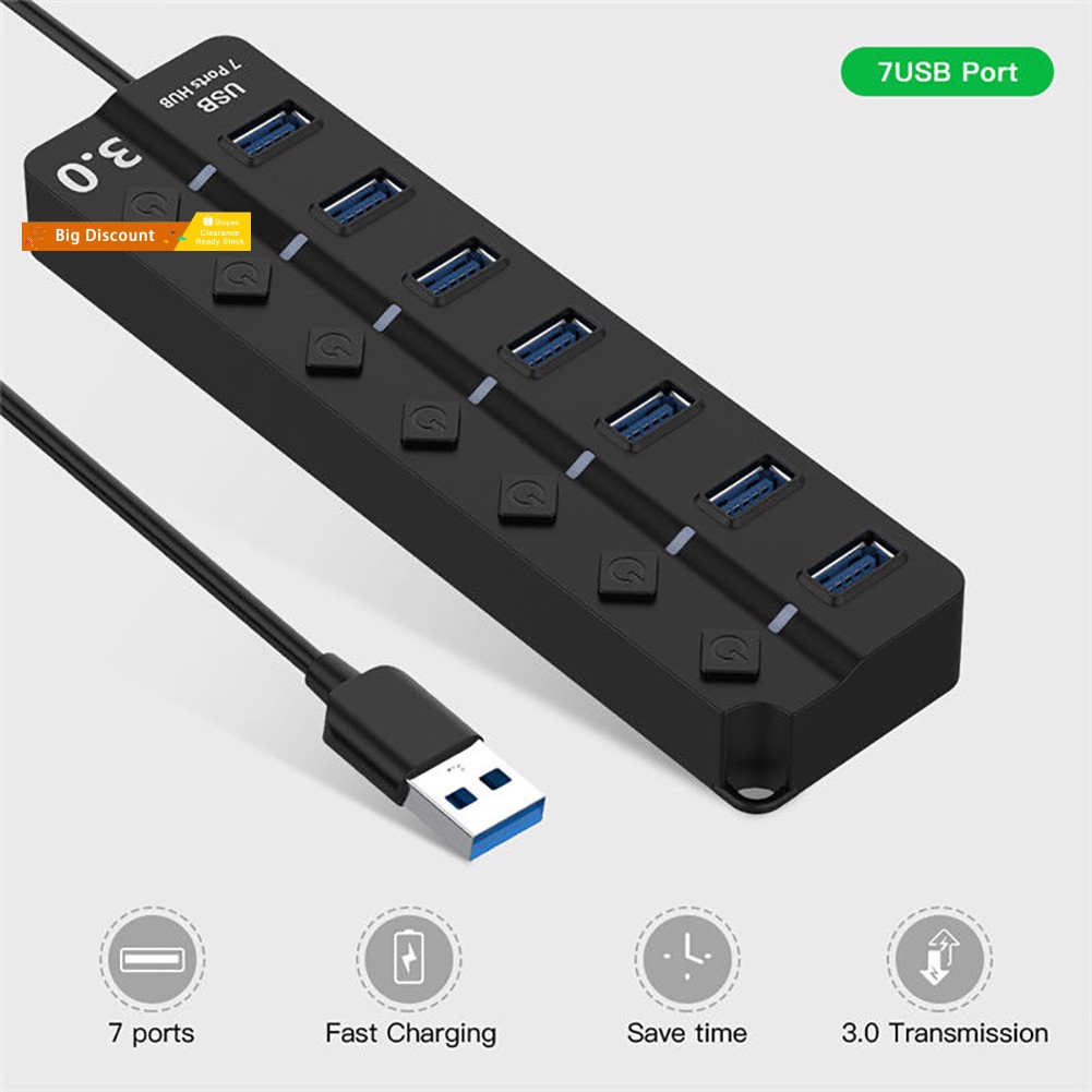 Bộ Chia 4 Cổng Usb 3.0 Kèm Công Tắc On / Off