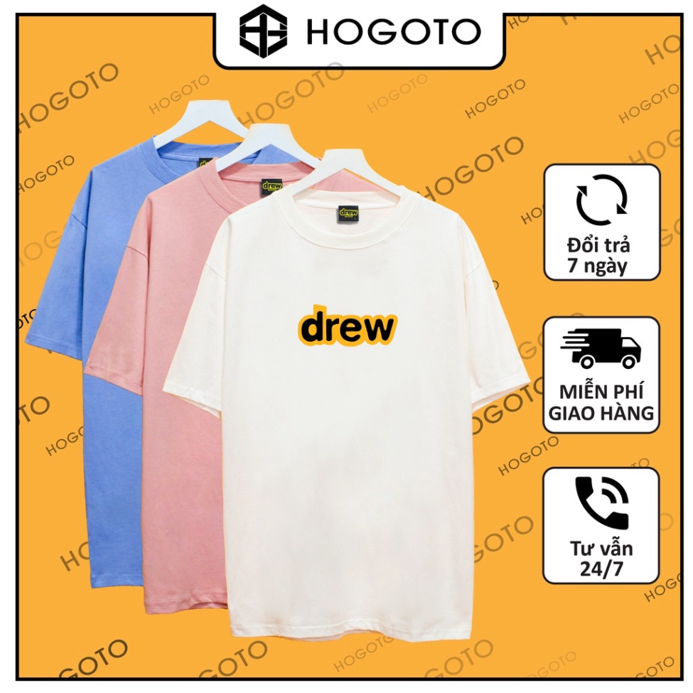 Áo thun tay lỡ DREW Full tag MABU shop , Áo thun unisex nam nữ form rộng oversize chất liệu Cotton | BigBuy360 - bigbuy360.vn