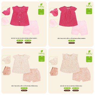 Bộ cộc tay bé gái cài giữa/chun cổ Lullaby NHT04B