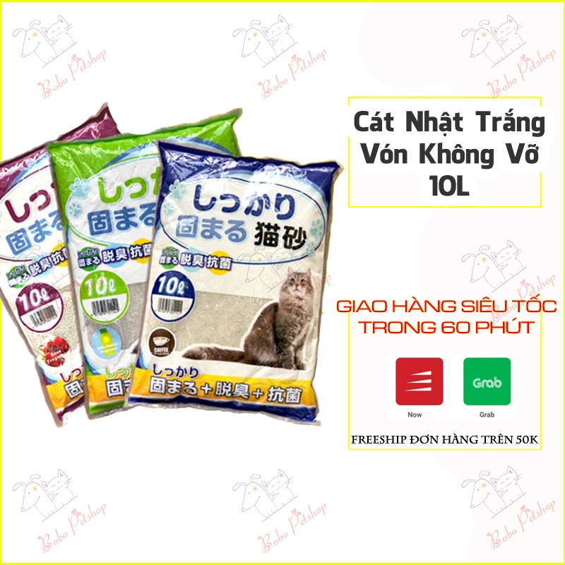 Cát Vệ Sinh Cho Mèo Nhật Trắng 10L Mùi Thơm Tự Nhiên Vón Cục Tốt, Tiết Kiệm - Bobo Pet Shop Hà Nội