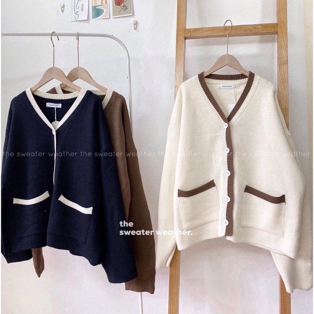 Áo cardigan len viền- ảnh thật cận chất | BigBuy360 - bigbuy360.vn