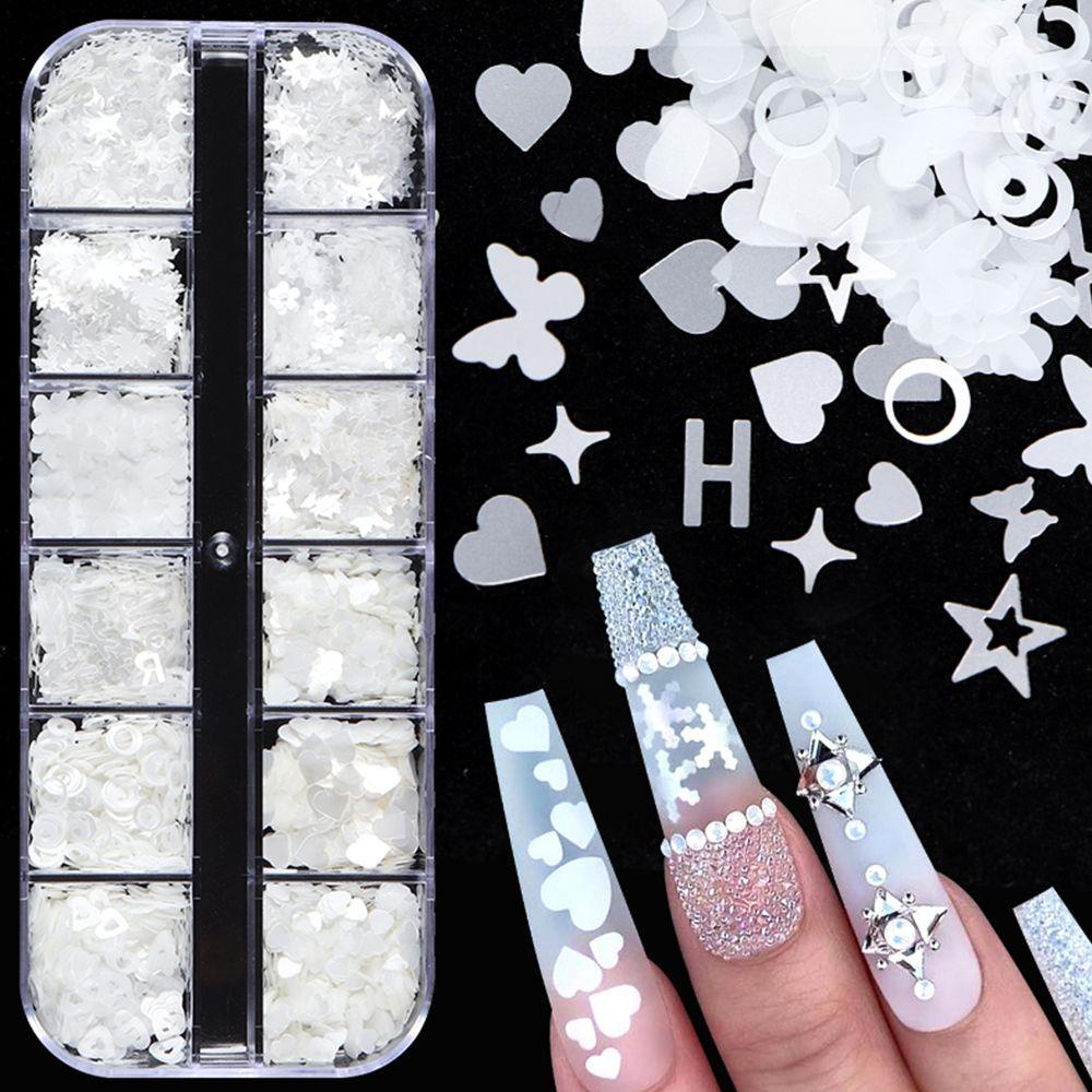 Miếng Dán Trang Trí Móng Tay Hình Bướm 3D Lấp Lánh DIY