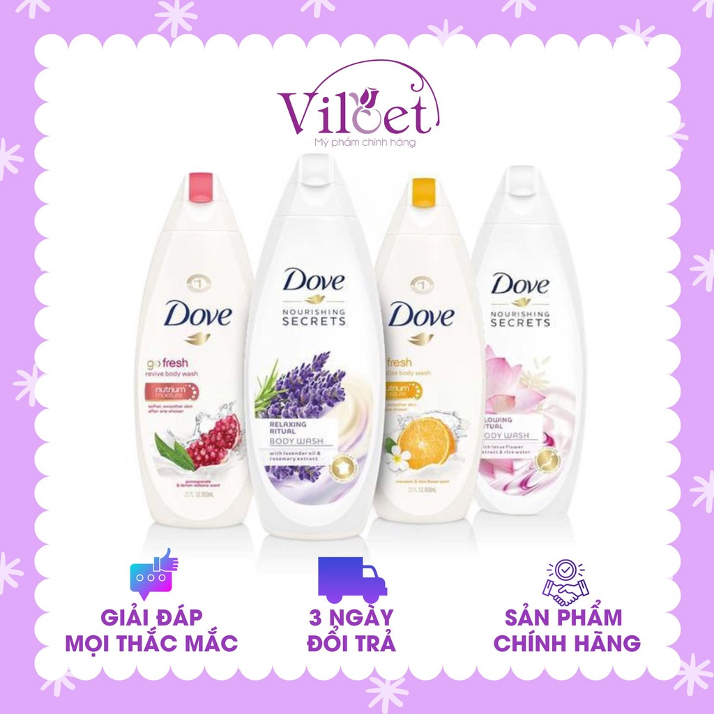 Sữa tắm Dove Đức 500ml trắng da hương nước hoa, hoa sen bơ làm sạch dưỡng ẩm - Shop Viloet