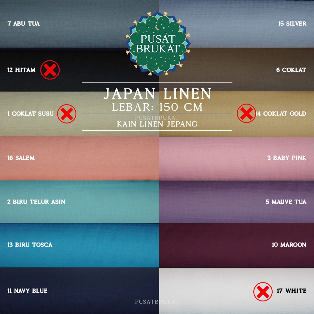 Vải Lanh Trơn Phong Cách Nhật Bản 0.5m