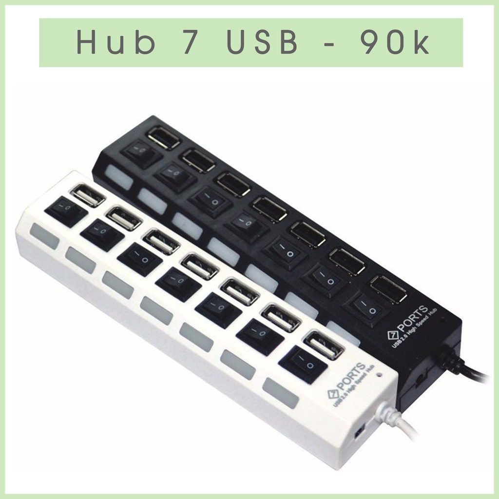 BỘ CHIA 4 VÀ 7 CỔNG USB HUB 2.0 CÓ CÔNG TẮC