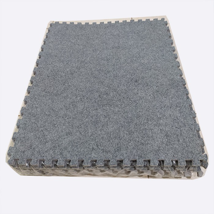Combo 4 tấm xốp ghép, mặt thảm nỉ dày 0,6cm/tấm, nhiều kích thước màu xám sáng