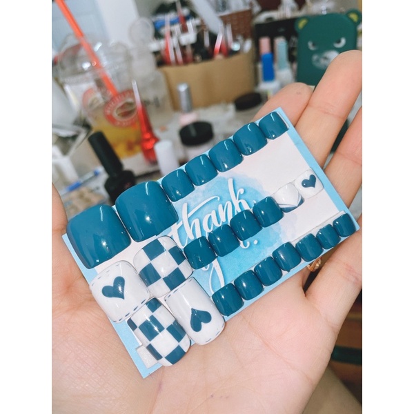 A110 bộ 2 móng chân giả kèm keo dũa