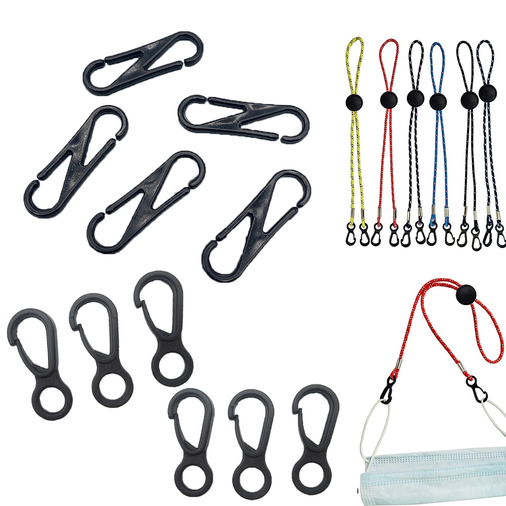 Set 100 khoá kẹp nhựa hình số 8/ găng tay nhỏ gắn dây đeo mắt kính làm trang sức diy