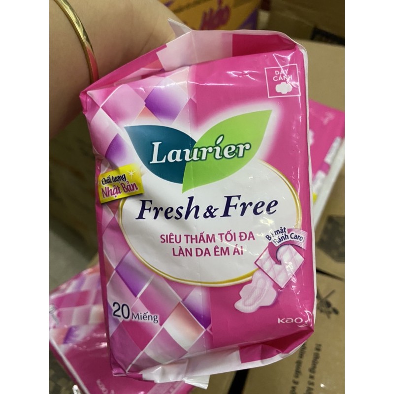 Băng vệ sinh Laurier Fresh and Free dày có Cánh 20miếng ( gói to )