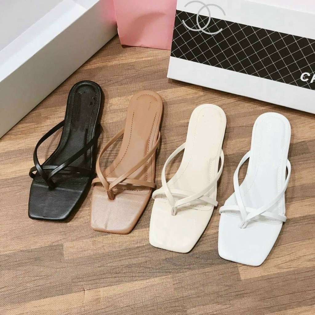 Dép lê tiểu thư dây mảnh đan chữ A điệu đà 004