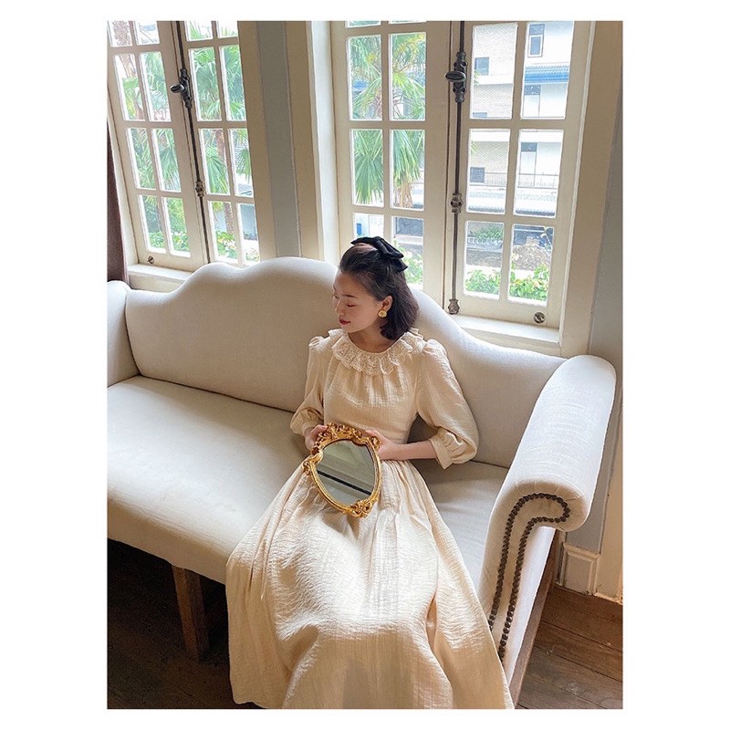 Váy ren trắng Vintage cổ điển