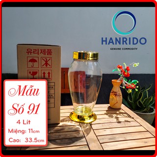 Bình ngâm rượu thủy tinh hàn quốc 4l hình con nhộng - hanrido. phóng sâm - sang trọng - sức khỏe