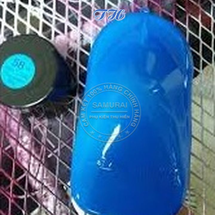 Sơn Xịt Samurai chuyên dùng cho xe máy màu xanh dương huỳnh quang 58 **chống cháy, chống rạn nứt, vòi xịt chống chảy