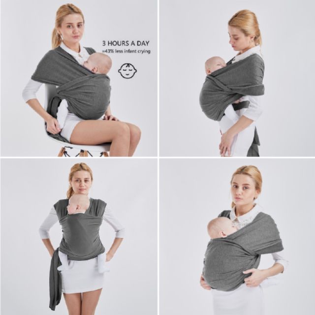 Địu vải moby wrap, vải thun cotton 4 chiều cao cấp loại 1.