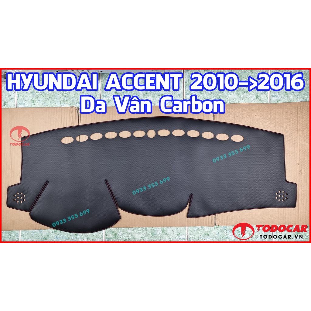 Thảm Taplo HYUNDAI ACCENT bằng Nhung lông Cừu hoặc Da vân Carbon, Da vân Gỗ