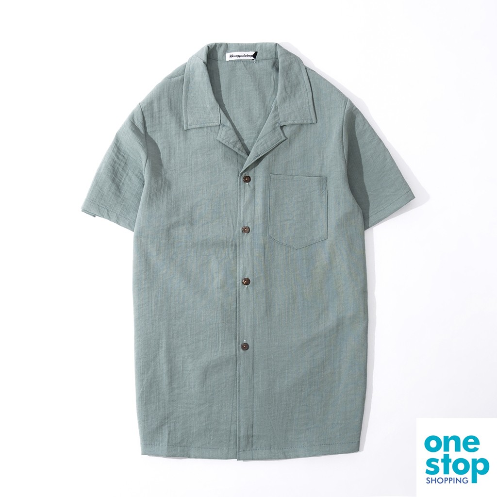 [Mã FAMANU84 giảm 10% đơn 0đ] Áo sơ mi cổ bẻ chất liệu vải đũi thoáng mát thời trang nam One shop | BigBuy360 - bigbuy360.vn