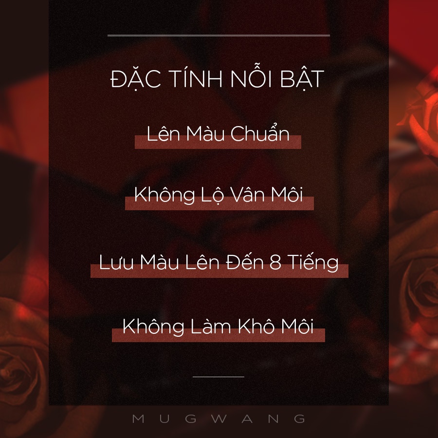 Son Nhung Lì Cao Cấp Vacci Mugwang Lipstick Matte - Màu chuẩn lì mềm mịn như nhung