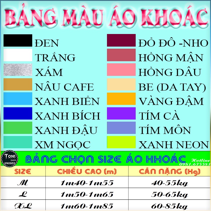 Áo Hoodie Basic - Áo Khoác Nỉ Trơn cao cấp Full Size Full Màu