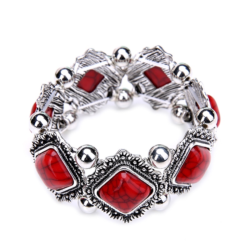 Vòng Tay Đính Đá Ngọc Lam Phong Cách Bohemian Thời Trang Cho Nữ