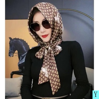 Khăn trùm đầu chống nắng chất liệu lụa cao cấp in họa tiết thời trang cho nữ