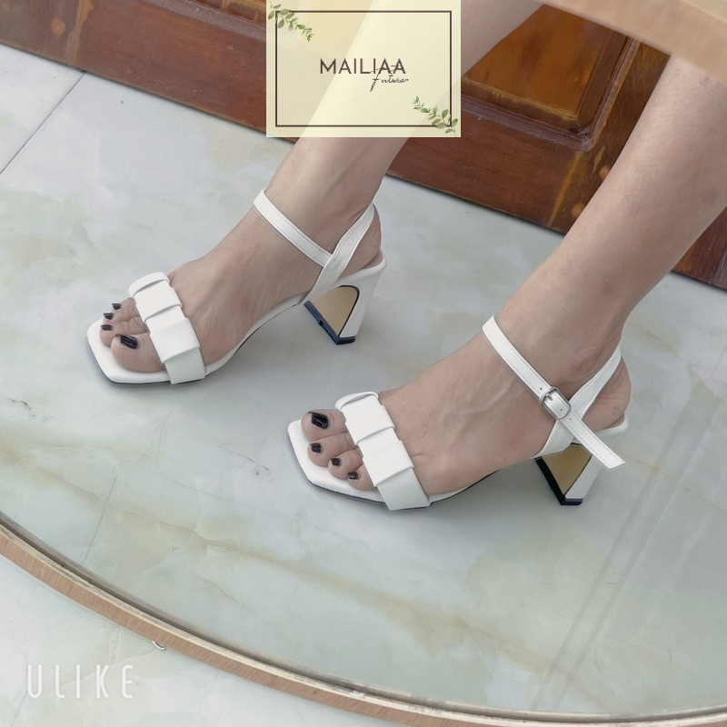 Sandal quai ngang phồng MAILIAA mã MOI gót dẹp 5 phân