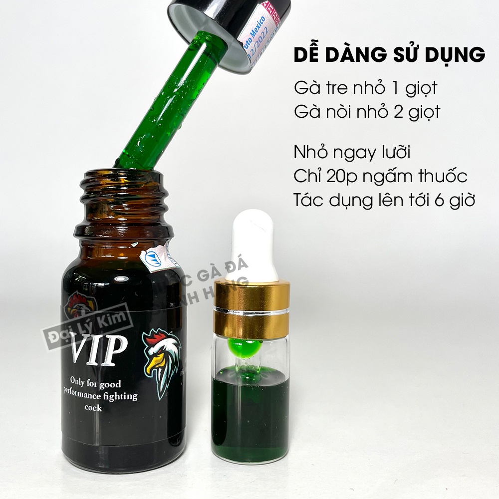 Thuốc gà đá tăng bo V.I.P, chiết lẻ 1cc, nhập khẩu Mexico chính hãng
