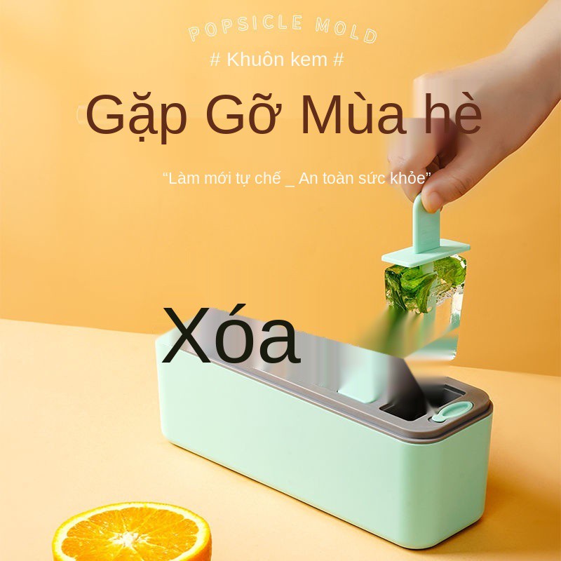 Khuôn làm kem mùa hè Hộp que bằng gỗ tự hoạt hình