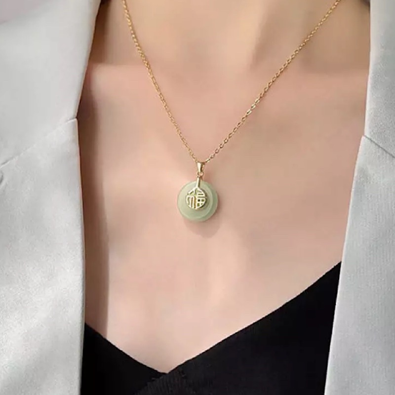 Dây chuyền đồng điếu màu xanh chiêu tài lộc