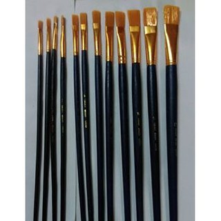 [Giá Tốt] Bộ cọ 12 cây, Bộ cọ đầu bằng 12 cây Cọ vẽ