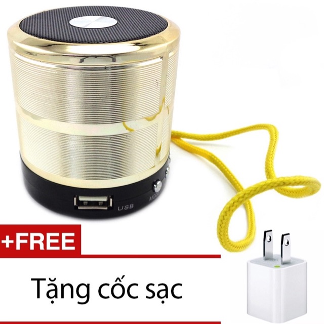 Loa Bluetooth USB WS 887 (Trắng bạc) + Tặng 1 cốc sạc