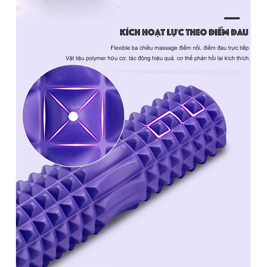 Con Lăn Massage Foam Roller Gai Nhọn 45x13 cm  FREESHIP  Ống Lăn Giãn Cơ Tập Yoga, Thể Hình YO16