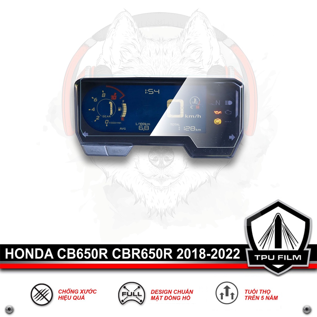 Miếng dán PPF TPU bảo vệ mặt đồng hồ xe CB650R CBR650R 2018 đến 2022 - HONDA CB650 CBR650