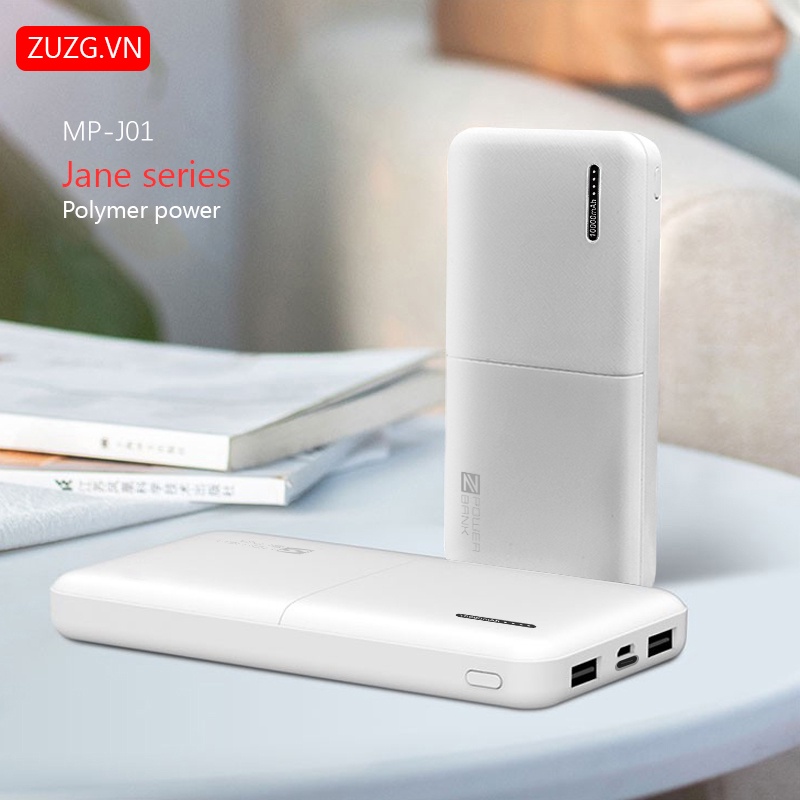 Sạc dự phòng 10000mah mini ZUZG 2 cổng chính hãng J01