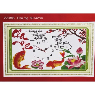Tranh thêu chữ thập cha mẹ 222885-42x69cm