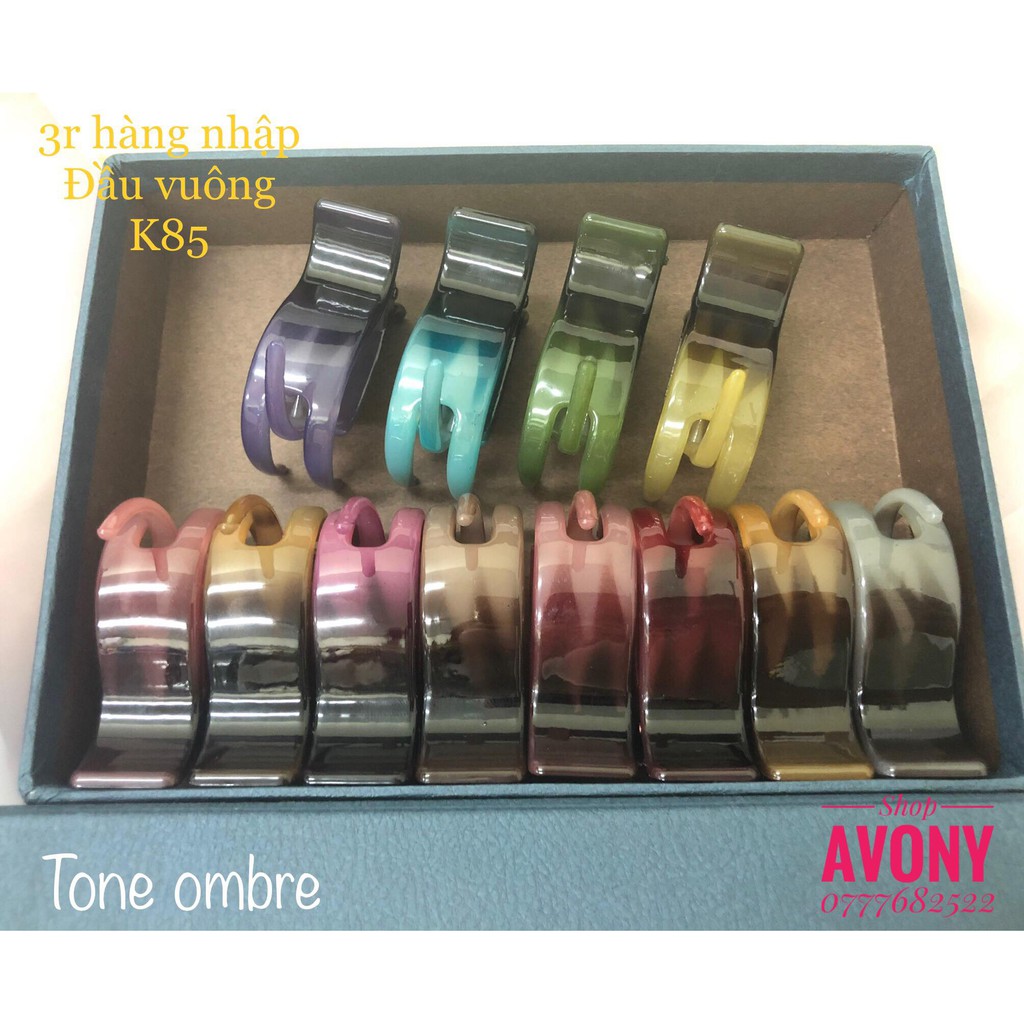 [Mã FAMARAL1 giảm 10K đơn 50K]Set 12 kẹp càng cua 3 răng tone màu ombre (hàng nhập) màu loang