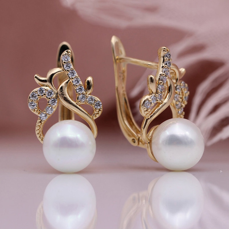 Hoa Tai Dáng Dài Hình Vỏ Sò Phối Ngọc Trai Thanh Lịch