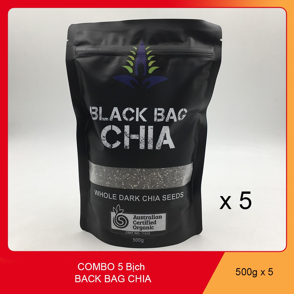 [Combo 5 bịch Chia đen 500g x 5 = 2kg5]Hạt Chia ÚC  BLACK  BAG CHIA  Khối lượng 500g. Hạn sử dụng tháng 8 năm 2022.