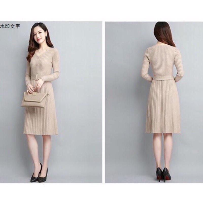 Váy len qc đai eo cổ tim siêu đẹp .Sỉ 190k | BigBuy360 - bigbuy360.vn