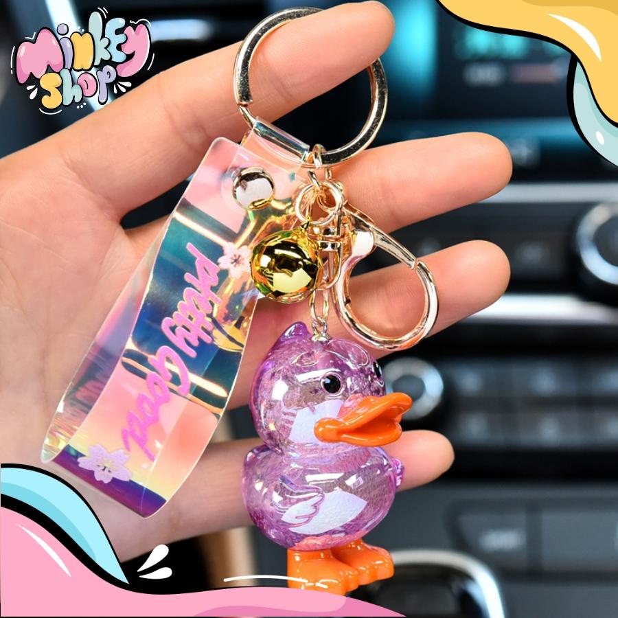 Móc Khóa Vịt Pha Lê Cao Cấp Đáng Yêu Với Nhiều Màu Sắc Cute Phụ Kiện Túi Xách Balo Dễ Thương 02MKV -Minkey