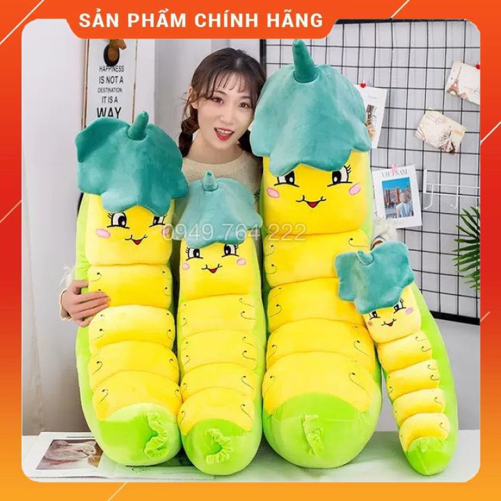 [Mã XUONG2021 GIẢM 30K CHO ĐƠN TỪ 300K] Gối Ôm Sâu 💝FREESHIP💝 Gấu Bông Sâu Khoai Đội Lá Đáng Yêu - Thú Nhồi Bông Cao Cấp