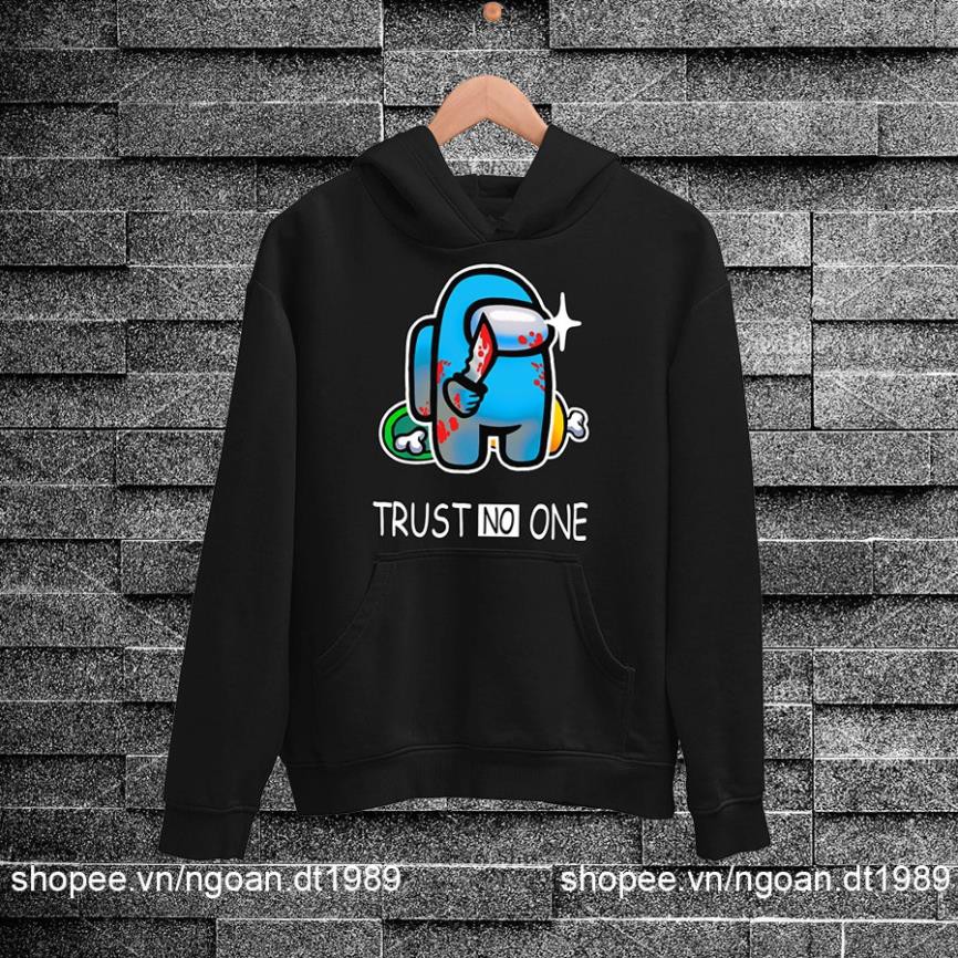 HOT - Áo Hoodie Among US TRUST NO ONE 2 Màu Đen Và Trắng Chất Nỉ mát | BigBuy360 - bigbuy360.vn