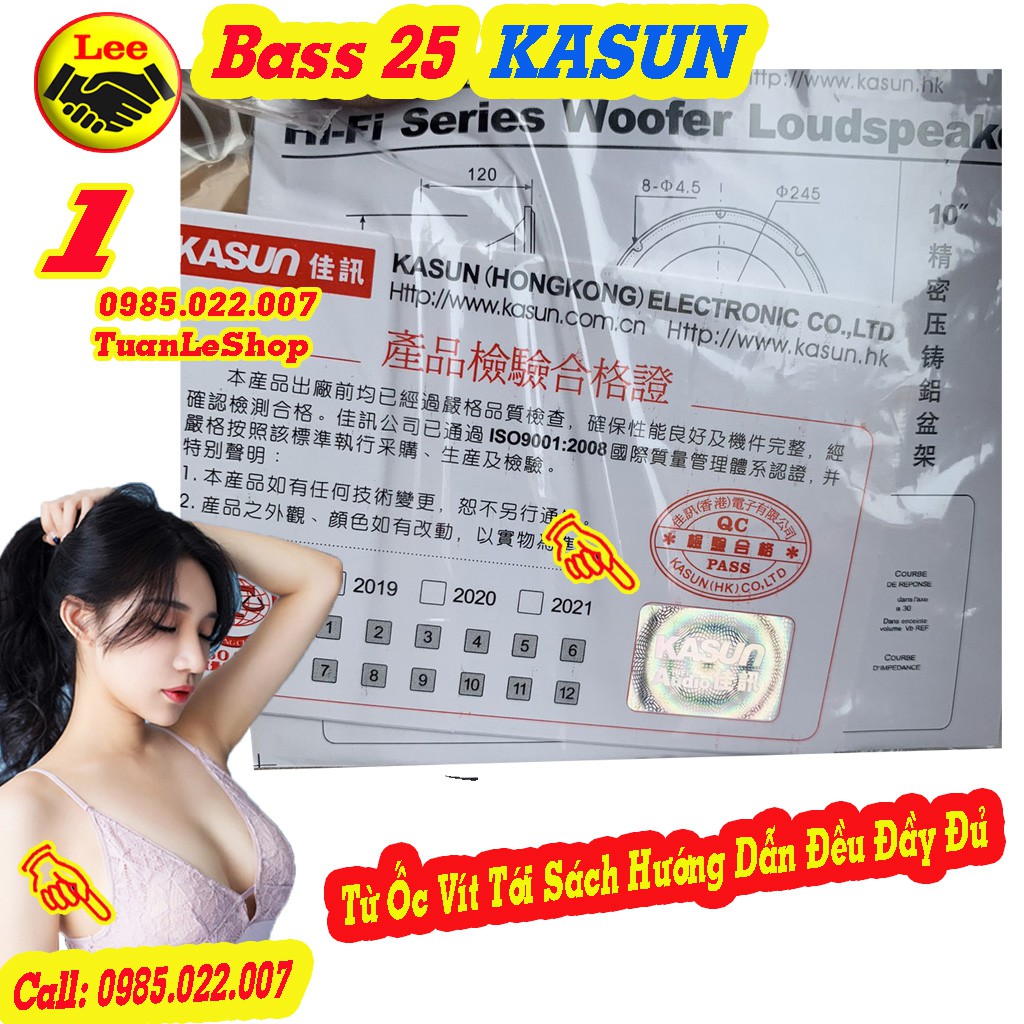 BASS 25 KA SUN HỒNG KÔNG CAO CẤP - GIÁ 02 LOA BASS 2 TẤC